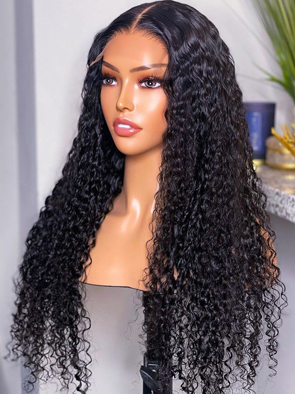Deep Curly Wig Brazilian Curly Full Lace Human Hair Wigs For Women Water Wave