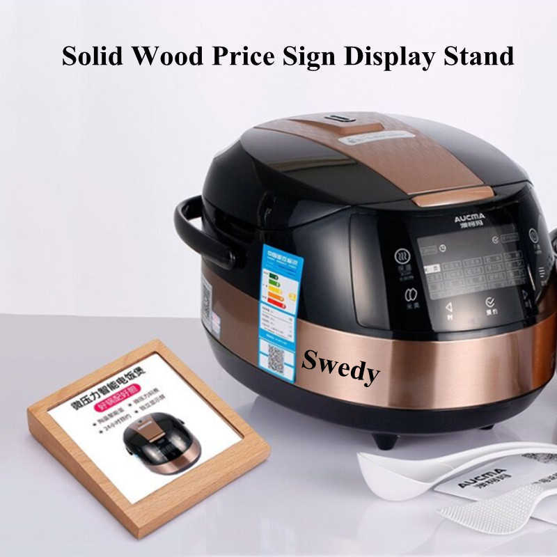 90X54MM Table Acrylic Sign Holder Ad Photo Picture Frame Wood Menu stand