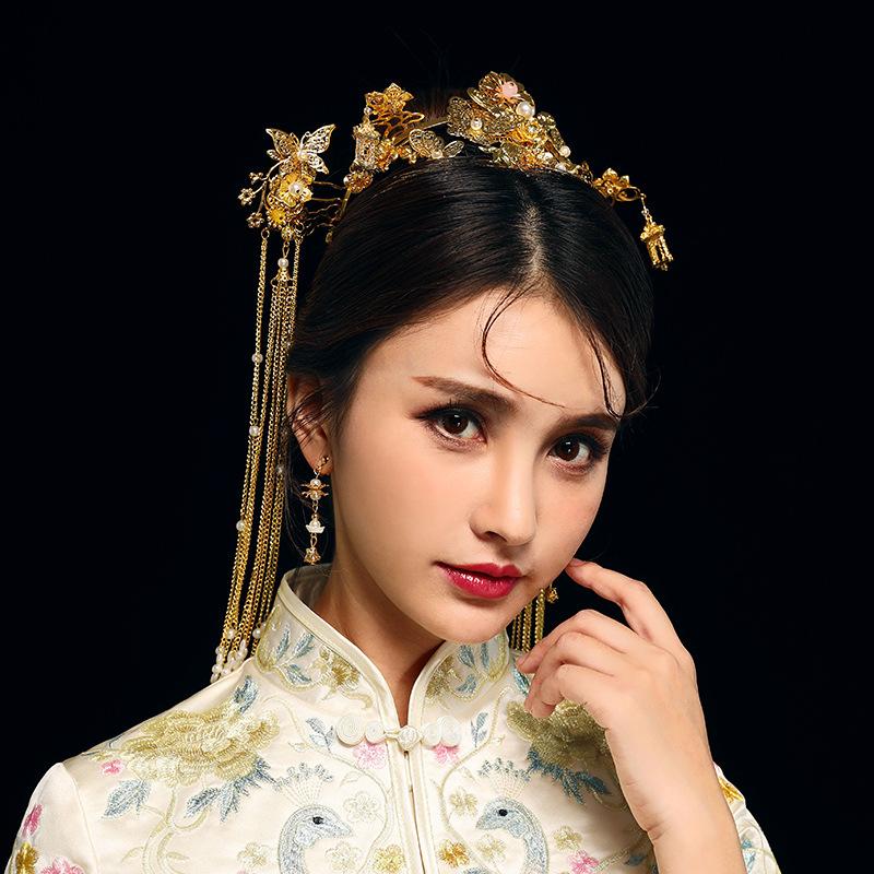 Headpieces Bridal Ancient Dress Headdress Chinese Wedding Hair Decoration Xiu He Phoenix Coronet Pei Cheongsam Accessories
Headpieces Bridal Ancient Dress Headdress Chinese Wedding Hair Decoration Xiu He Phoenix Coronet Pei Cheongsam Accessories