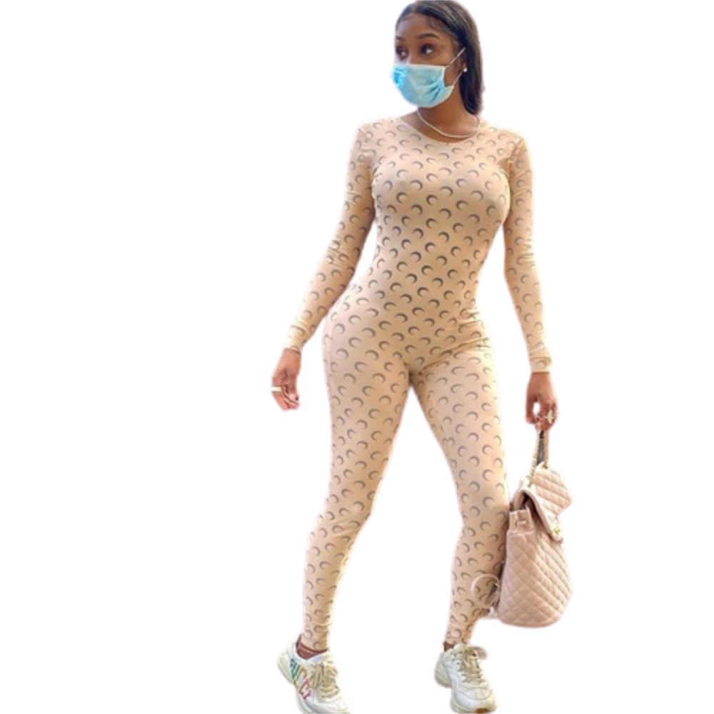 cl6075 European and American sexy jumpsuit women' moon pattern elastic waist tight fashion trend, White
cl6075 European and American sexy jumpsuit women' moon pattern elastic waist tight fashion trend, White