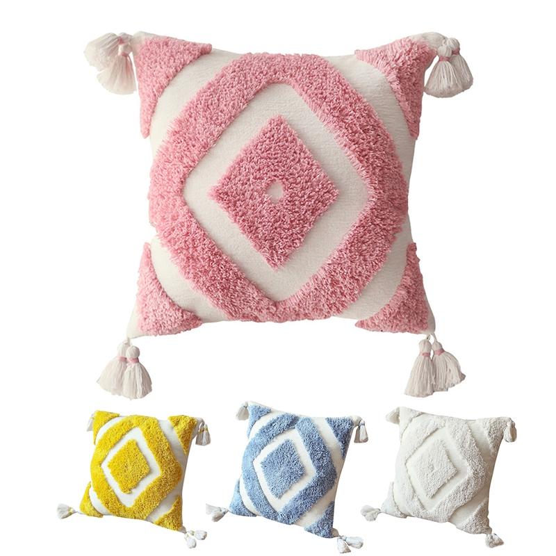 Pillow Case Nordic Pillowcase Moroccan Bohemian Style Fringed Simple Pattern Waist Cute 
Pillow Case Nordic Pillowcase Moroccan Bohemian Style Fringed Simple Pattern Waist Cute