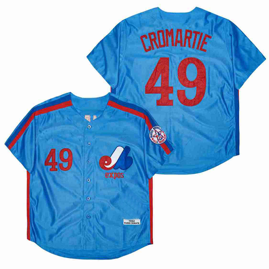 Retro Baseball Jersey Montreal Expos 14 Pete Rose 49 Warren Cromartie 4 Delino Deshields 33 Larry Walker 37 Steve Rodgers 51 Randy Johnson Stitched Bl