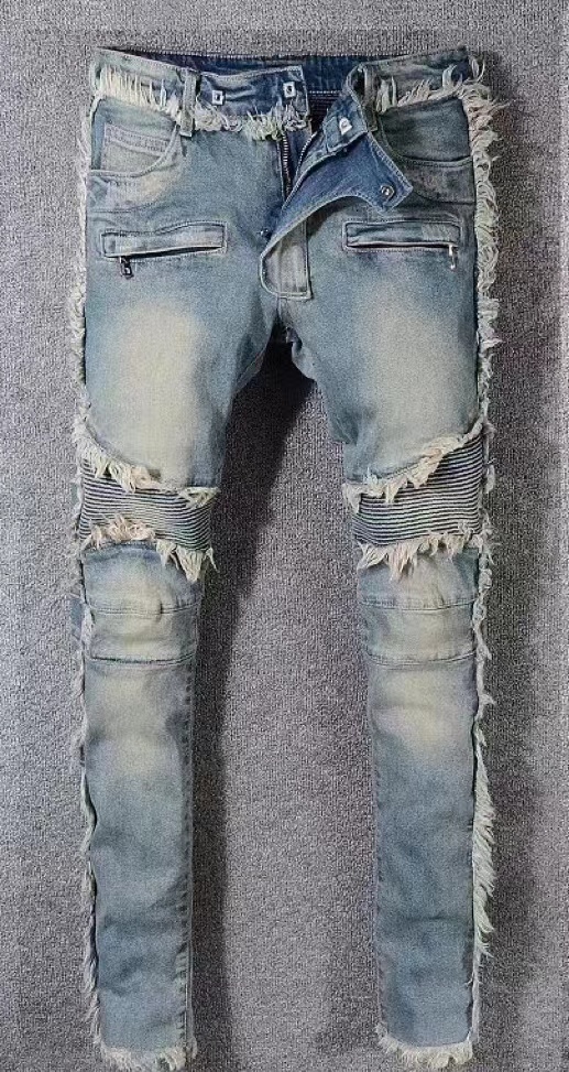 Designer men jeans hip-hop fashion zipper hole wash pants retro torn fold stitching mens design motorcycle riding cool slim pant sky blue jean for women 28-40 EXDL, No.7
Designer men jeans hip-hop fashion zipper hole wash pants retro torn fold stitching mens design motorcycle riding cool slim pant sky blue jean for women 28-40 EXDL, No.7