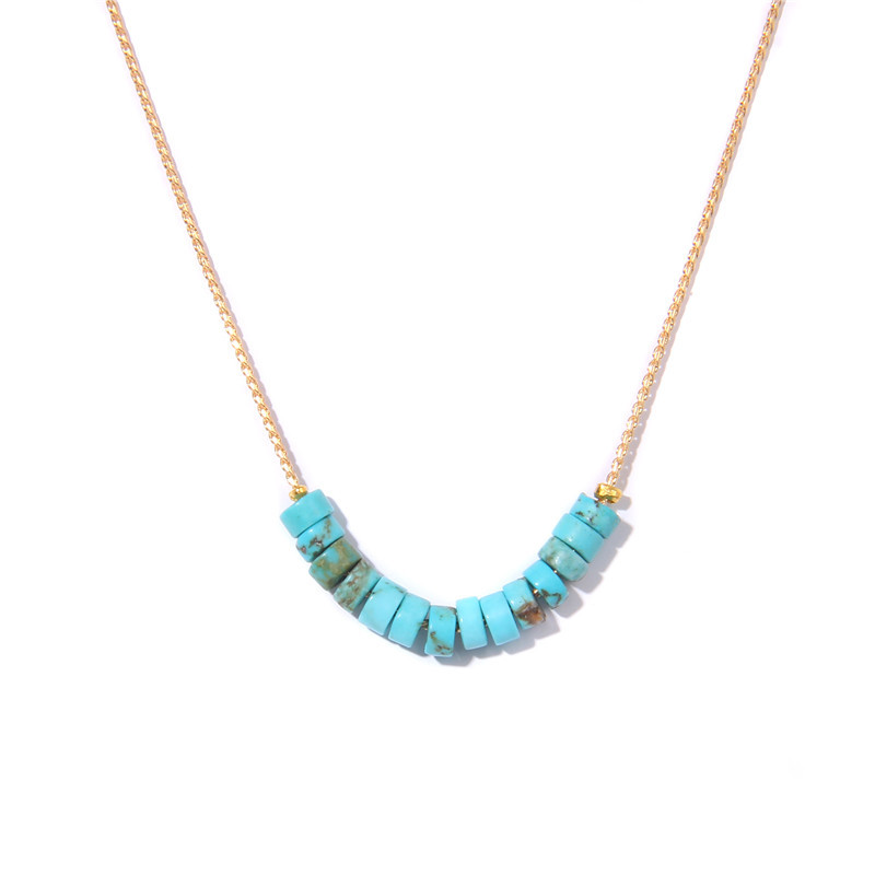 Natural stone necklace Amazonium Tiger Eye Stone Amethyst Senecioserpe Spacer Golden Chain Chakra Necklaces For Women jewelry
