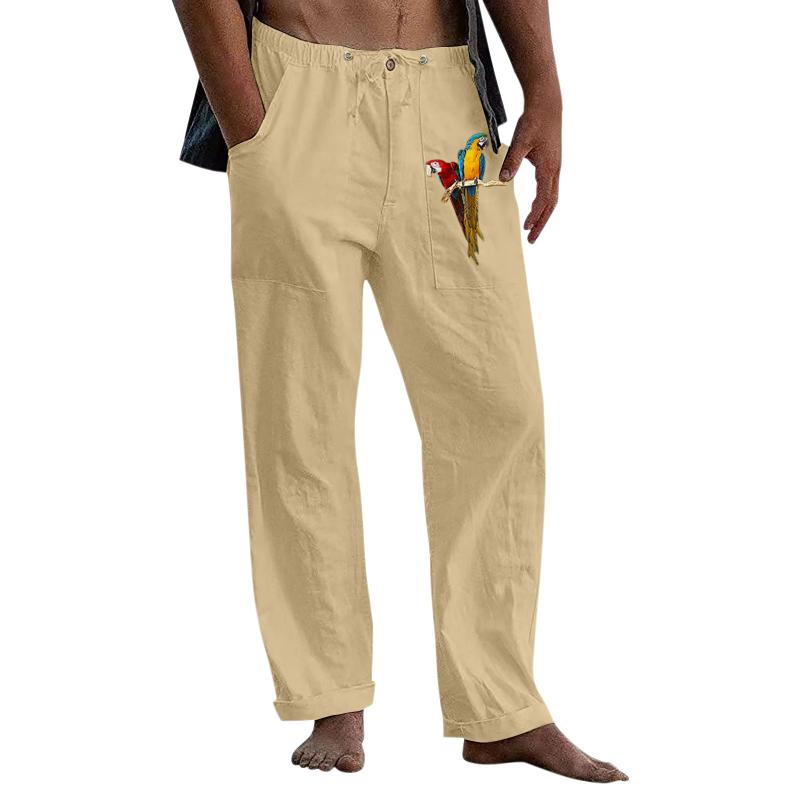 Men's Pants Male Casual Parrot Printed Trouser Full Length Button Pocket Drawstring Pant Cross Band White MMen's, Brown
Men's Pants Male Casual Parrot Printed Trouser Full Length Button Pocket Drawstring Pant Cross Band White MMen's, Brown