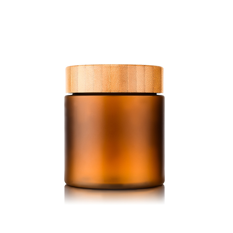 50ml 150ml 250ml 500ml Body Butter Cream Container Packaging Bottles Amber PET Cosmetic 5Oz 8Oz Plastic Jar With Screw Cap Bamboo Wooden Lid