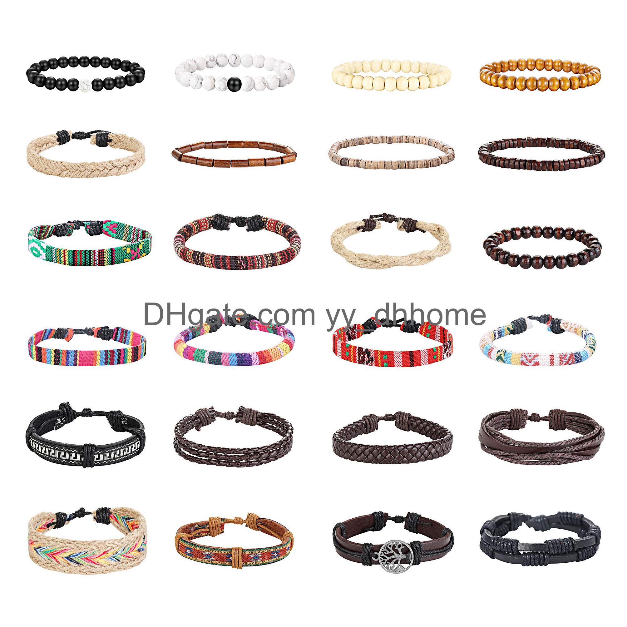 Charm Bracelets Braided Leather Bracelet Set For Women Men Wristbands Boho Ethnic Tribal Linen Cords Beads Wrap String Handmade Jewel amkSj
Charm Bracelets Braided Leather Bracelet Set For Women Men Wristbands Boho Ethnic Tribal Linen Cords Beads Wrap String Handmade Jewel amkSj