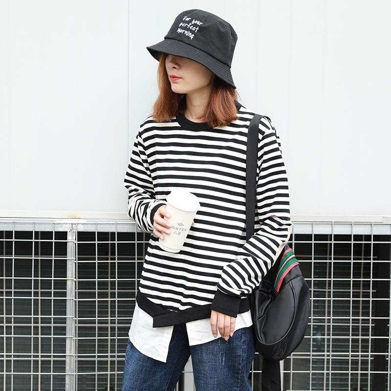 Women's Blouses & Shirts Blouse Women Striped Pullover Products Irregular Fake Two Female Clothes Long-sleeved Loose Casual Tops, Black
Women's Blouses & Shirts Blouse Women Striped Pullover Products Irregular Fake Two Female Clothes Long-sleeved Loose Casual Tops, Black