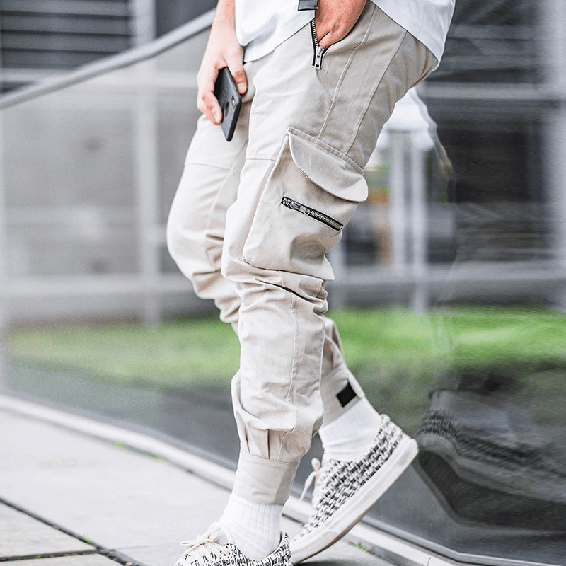 Joggers Men Harem Pants Multi Pockets Streetwear Hip Hop Sweatpants Harajuku Spring Casual Track Cargo Pant Trousers 220705