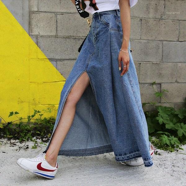 Skirts Lady Summer Ankle-Length Jeans Female Vintage Saia Women High Waist Sexy Split Long Denim -XL, Blue
Skirts Lady Summer Ankle-Length Jeans Female Vintage Saia Women High Waist Sexy Split Long Denim -XL, Blue