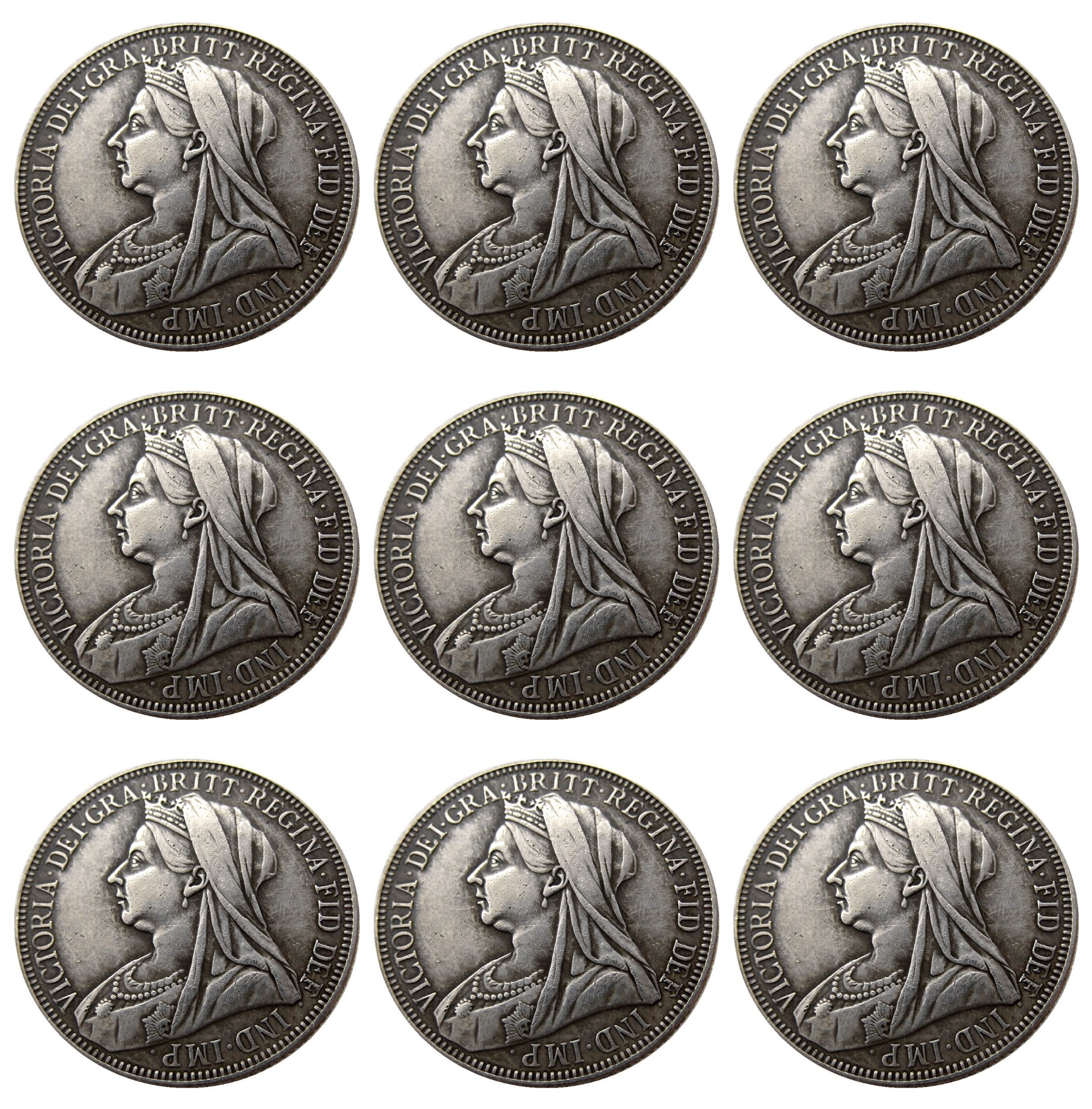 Full Set (1893-1901) 9pcs Craft Queen Victoria Great Britain Silver 1 Florin Silver Plated Copy Coins metal dies manufacturing
Full Set (1893-1901) 9pcs Craft Queen Victoria Great Britain Silver 1 Florin Silver Plated Copy Coins metal dies manufacturing