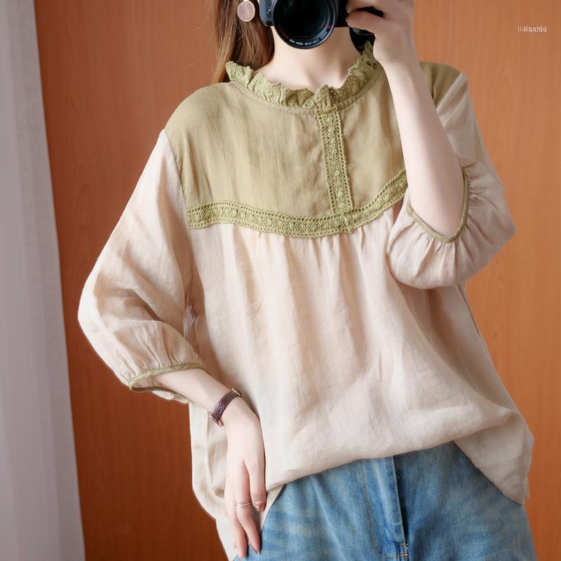 Women's Blouses & Shirts Oversized Lace Patchwork Women Blouse Summer Vintage 2022 Cotton Linen Loose Lightweight Female Outwear Tops, See chart
Women's Blouses & Shirts Oversized Lace Patchwork Women Blouse Summer Vintage 2022 Cotton Linen Loose Lightweight Female Outwear Tops, See chart