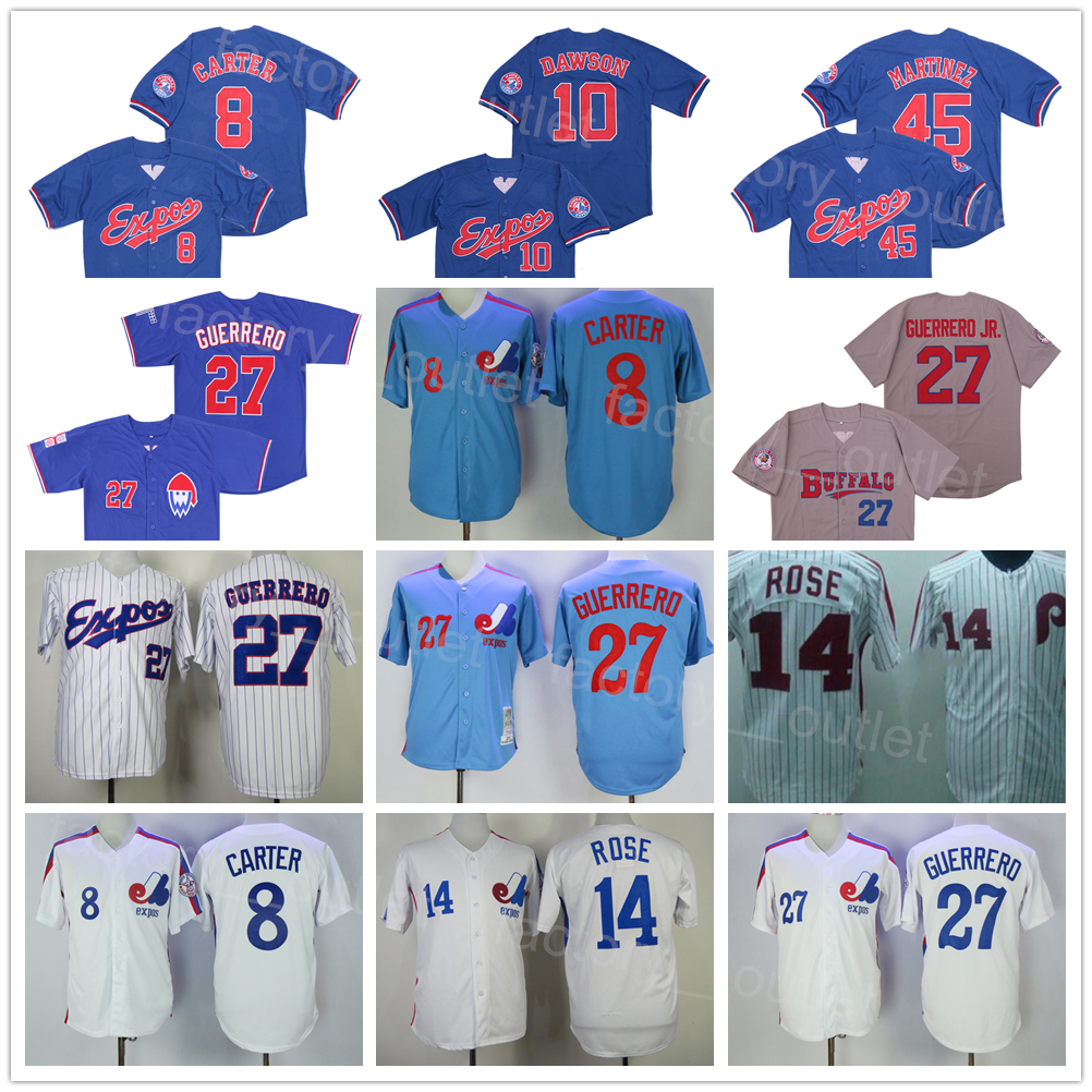 2000 Vintage Baseball Retro 8 Gary Carter Jersey Throwback 10 Andre Dawson 14 Pete Rose 27 Vladimir Guerrero 45 Pedro Martinez Stitched Grey Blue White Pinstripe
2000 Vintage Baseball Retro 8 Gary Carter Jersey Throwback 10 Andre Dawson 14 Pete Rose 27 Vladimir Guerrero 45 Pedro Martinez Stitched Grey Blue White Pinstripe