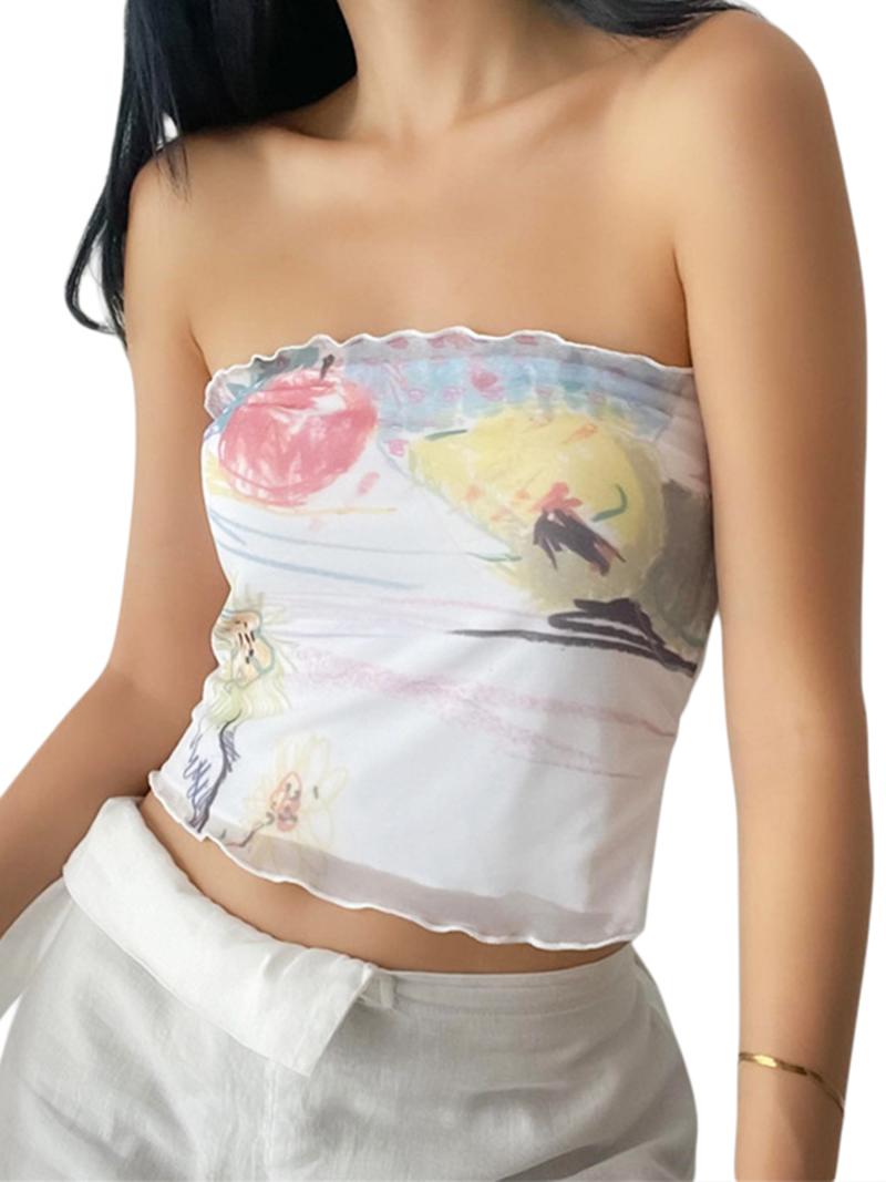 Women' Tanks & Camis Women' Floral Printed Sleeveless Strapless Backless Slim-Fit Vests Casual Simple Style Blouses Crop Tops Off Shou, White
Women' Tanks & Camis Women' Floral Printed Sleeveless Strapless Backless Slim-Fit Vests Casual Simple Style Blouses Crop Tops Off Shou, White