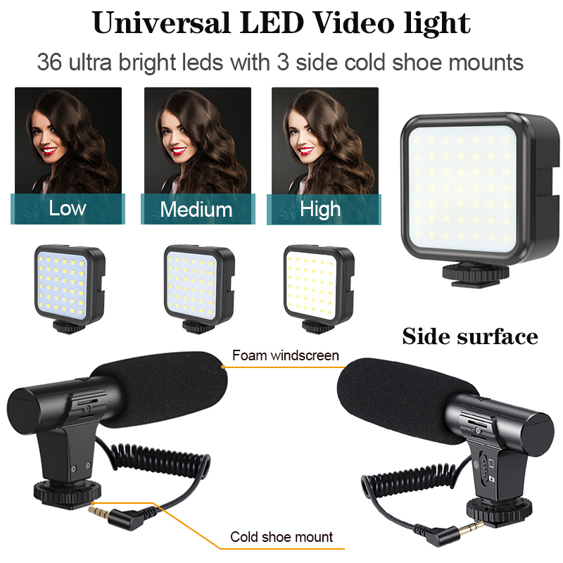Jumpflash Tripod Holder Vlogging Kits Live Selfie LED Fill Light Integration with Remote Control Microphone for YouTube 2204060835