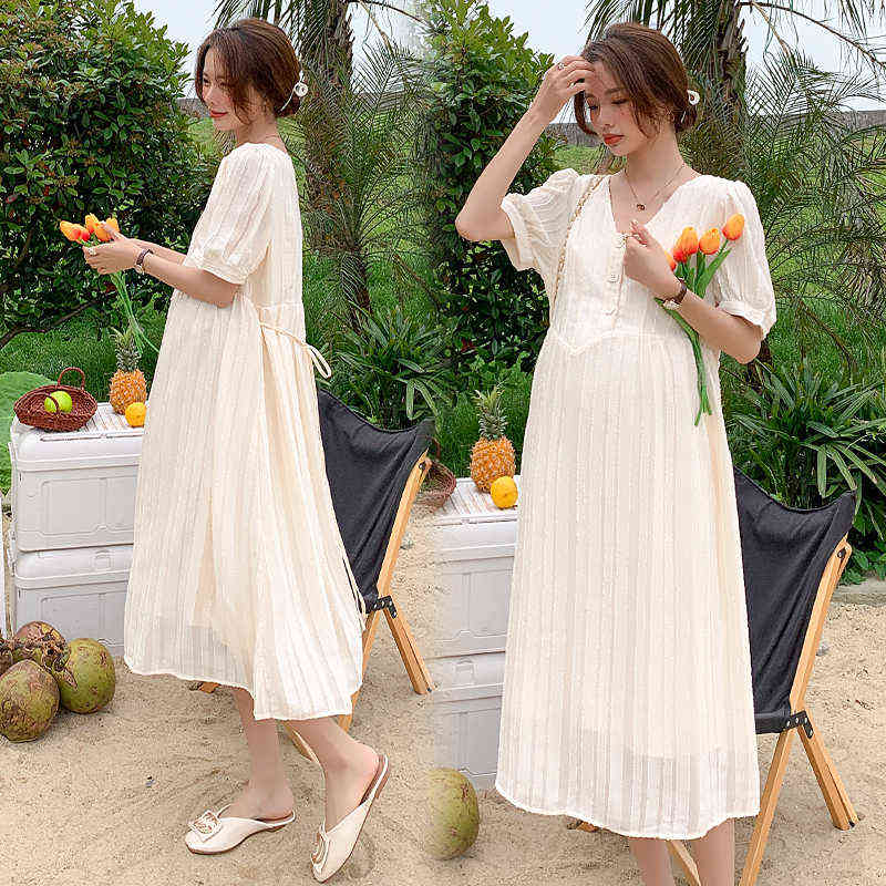 8352# 2022 Summer Korean Fashion Maternity Long Dress V Neck A Line Loose Clothes for Pregnant Women OL Pregnancy Clothing G220418, Beige
8352# 2022 Summer Korean Fashion Maternity Long Dress V Neck A Line Loose Clothes for Pregnant Women OL Pregnancy Clothing G220418, Beige