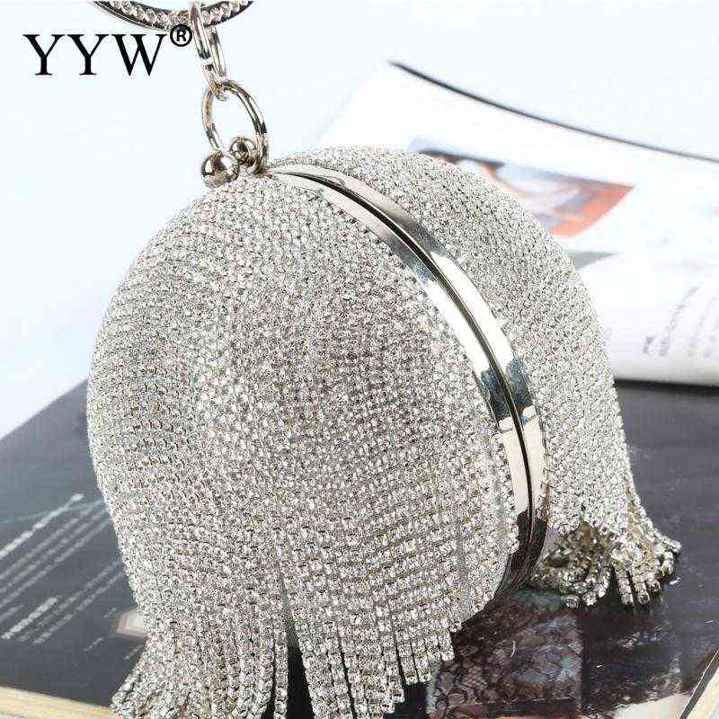 Sliver Diamonds Rhinestone Round Ball Evening Bags For Women 2021 Fashion Mini Tassels Clutch Bag Ladies Ring Handbag Clutches T220727, Silver b
Sliver Diamonds Rhinestone Round Ball Evening Bags For Women 2021 Fashion Mini Tassels Clutch Bag Ladies Ring Handbag Clutches T220727, Silver b