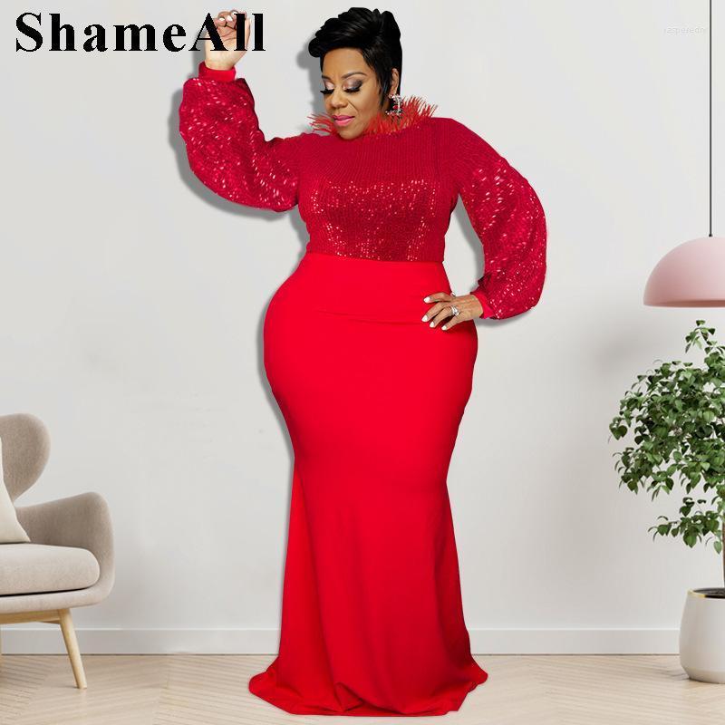 Plus Size Dresses Glitter Sequins Feather Patchwork Long Maxi Party Dress 4XL Red Black Bandage Mermaid Elegant Evening Wear Jasp22
Plus Size Dresses Glitter Sequins Feather Patchwork Long Maxi Party Dress 4XL Red Black Bandage Mermaid Elegant Evening Wear Jasp22