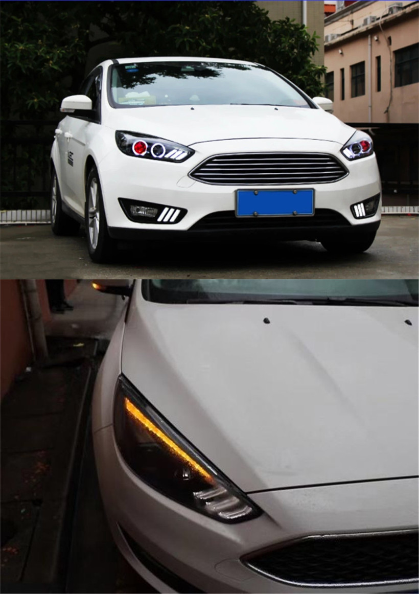 Head Lamp For Ford Focus LED Headlight 20 15-20 18 Car Running Light High Beam Headlights Angel Eye Front Lights