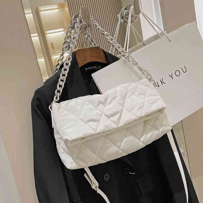 New Fashion Women Handbags Space Pad Cotton Down Tote Female Shoulder Bags Messenger Bag Luxury Designer Bag, White
New Fashion Women Handbags Space Pad Cotton Down Tote Female Shoulder Bags Messenger Bag Luxury Designer Bag, White