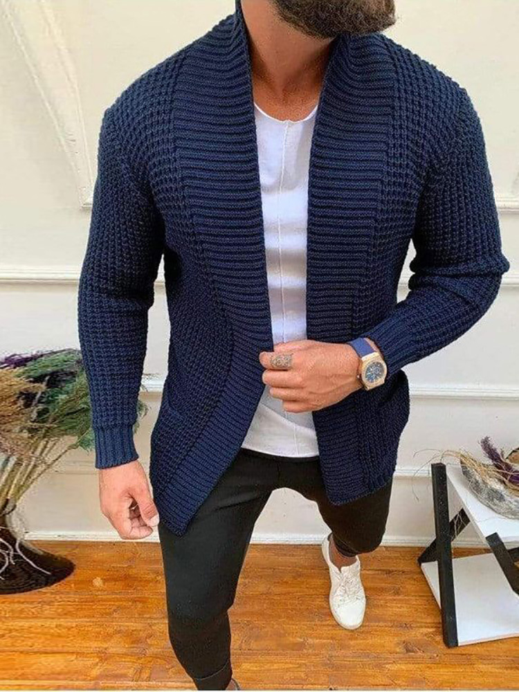 Men Striped Casual Knitting Cardigan Spring Autumn V-Neck Solid Long Sleeve Male Jacket Daily Style Pocket Streetwear Tracksuits 220813