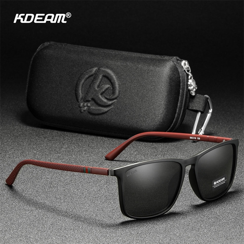 KDEAM All Black Men's Polarized Sunglasses Wear Resistant Square Sun Glasses Driving Overall 145mm Big Size 220407