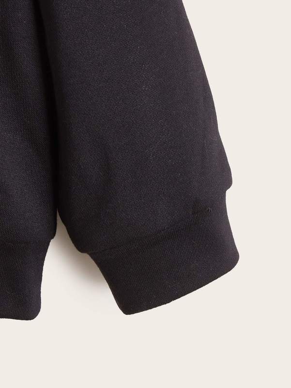 Toddler Boys Cartoon Face Pattern Kangaroo Pocket Hoodie SHE