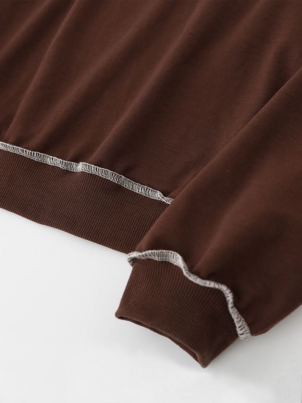 Toddler Boys Slogan Graphic Topstitching Drop Shoulder Pullover SHE