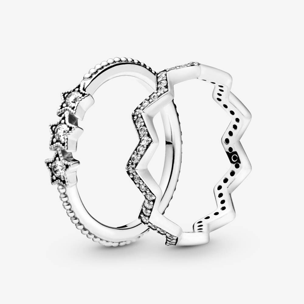 100 925 Sterling Silver Sparkling Pink Heart Wishbone Ring Set For Women Wedding Rings Fashion Jewelry Accessories