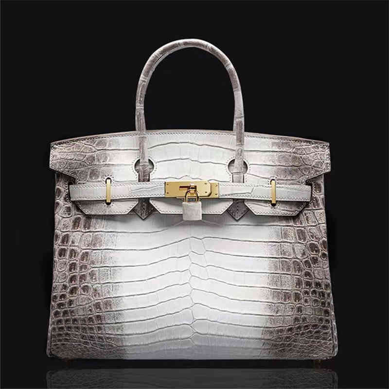 Herms Designer Handbags Thai Pure Crocodile Skin Women's Leather Himalayan White Bag Style Luxury birkiin Have P, White gold buckle
Herms Designer Handbags Thai Pure Crocodile Skin Women's Leather Himalayan White Bag Style Luxury birkiin Have P, White gold buckle