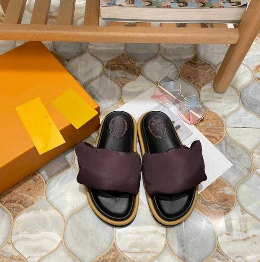 Luxury Nylon Women Slipper Summer Flat Heel Velcro Designer Sandal Feather Filling Lady Slippers Top Quality Genuine Leather Sole Flip-Flops, Box
Luxury Nylon Women Slipper Summer Flat Heel Velcro Designer Sandal Feather Filling Lady Slippers Top Quality Genuine Leather Sole Flip-Flops, Box