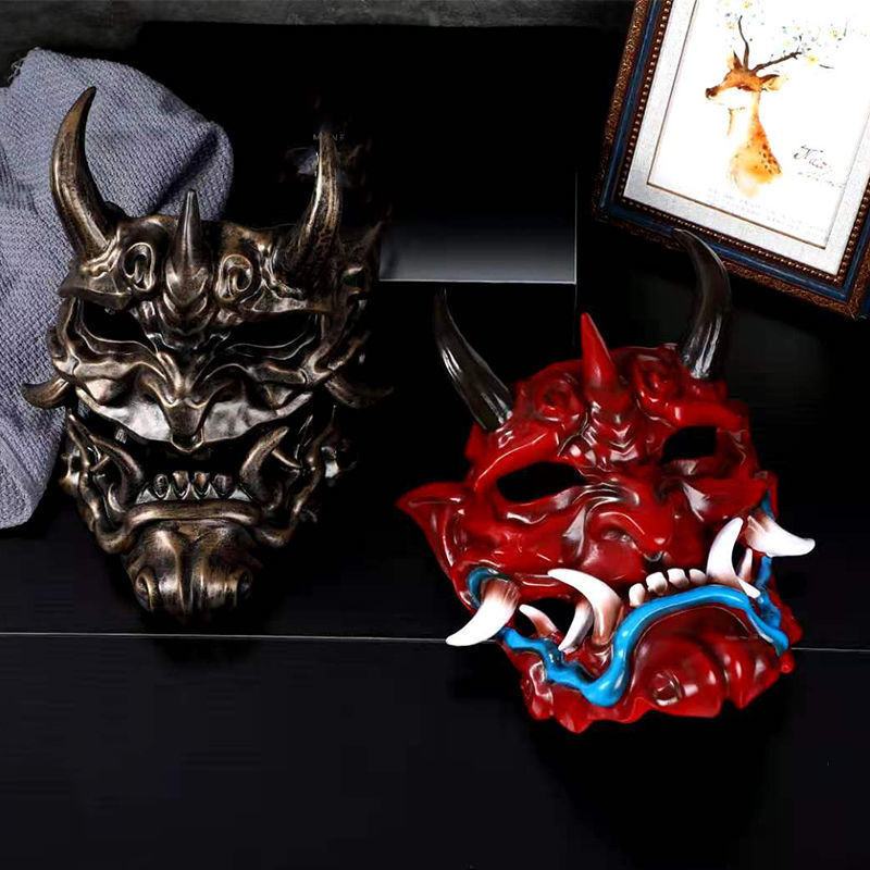Japanese red Prajna cos horror mask Japanese ghost face fangs resin Halloween headgear hanging ornaments
Japanese red Prajna cos horror mask Japanese ghost face fangs resin Halloween headgear hanging ornaments