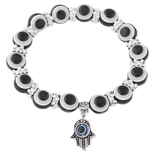 New Turkish Blue Evil Eye Beaded Strands Bracelets For Women Fashion Fatima Hand Charms Bracelet Evil Eyes Bangle Jewelry Accessories