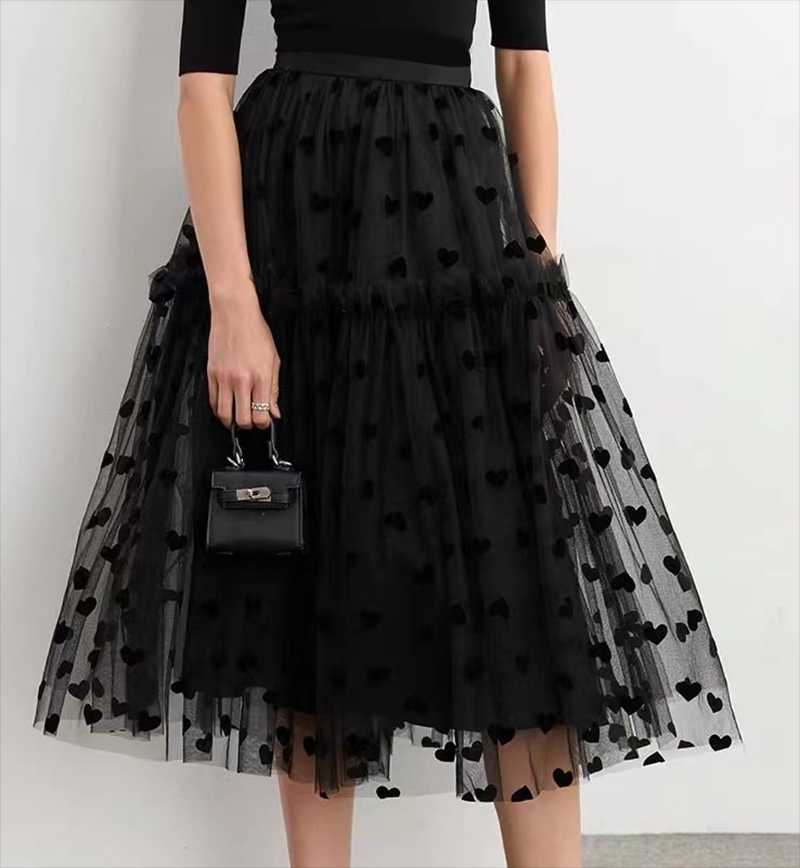 Skirts Tulle Women Midi Pleated Skirt Black Heart 2022 Autumn Winter Korean Elastic High Waist Mesh Tutu SkirtSkirts, Beige
Skirts Tulle Women Midi Pleated Skirt Black Heart 2022 Autumn Winter Korean Elastic High Waist Mesh Tutu SkirtSkirts, Beige