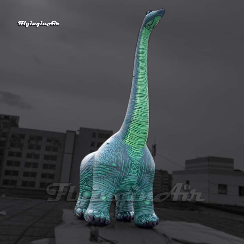 Simulated Inflatable Jurassic Park Dinosaur Model Green Brachiosaurus Balloon With Long Neck For Event