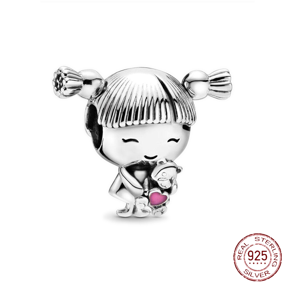 925 Silver Charm Beads Dangle Grandmother amp Grandfather Girl Series Bead Fit Charms Bracelet DIY Jewelry Accessories
