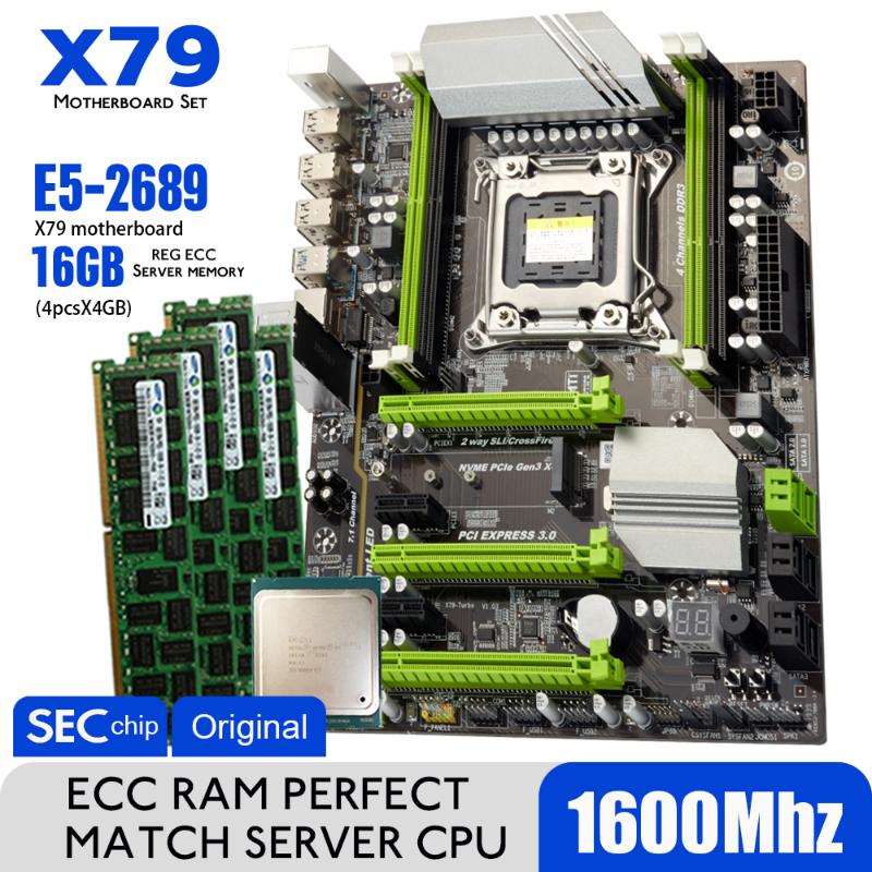 

Motherboards Atermiter X79 Turbo Motherboard LGA2011 ATX Combos E5 2689 CPU 4pcs X 4GB = 16GB DDR3 RAM 1600Mhz PC3 12800R PCI-E NVME M.2 SSD