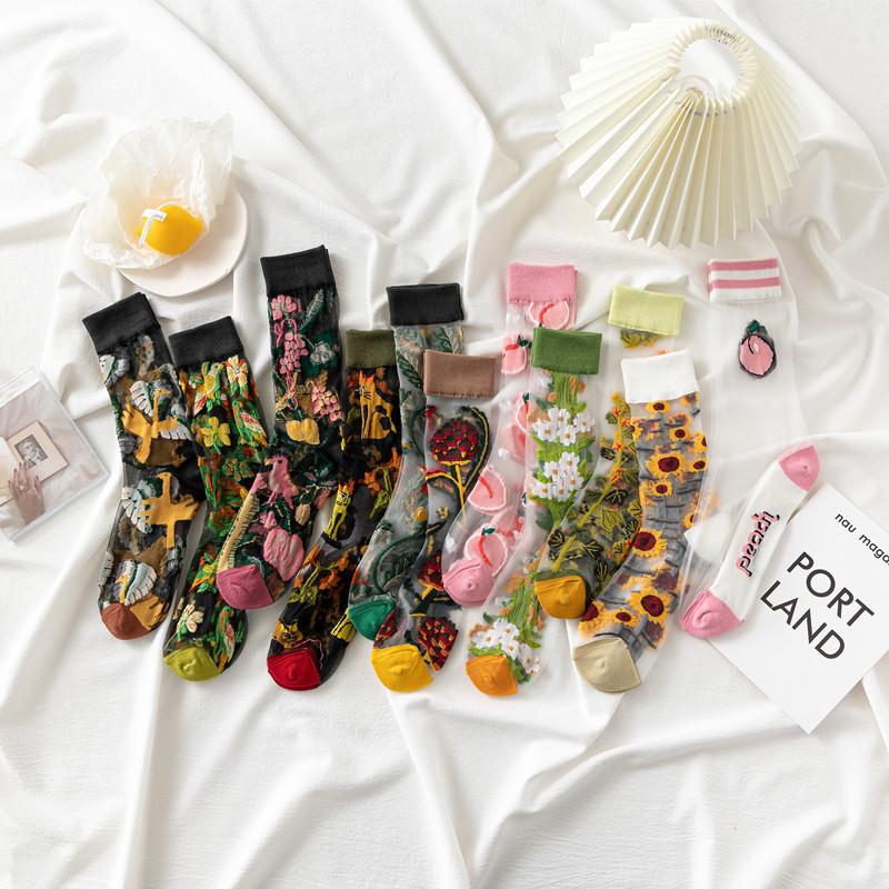 Socks & Hosiery Fashion Harajuku High Quality Creative Crystal Silk Tide Sunflowers Vines Flowers Animal Fruit Glass Women SockSSocks
Socks & Hosiery Fashion Harajuku High Quality Creative Crystal Silk Tide Sunflowers Vines Flowers Animal Fruit Glass Women SockSSocks