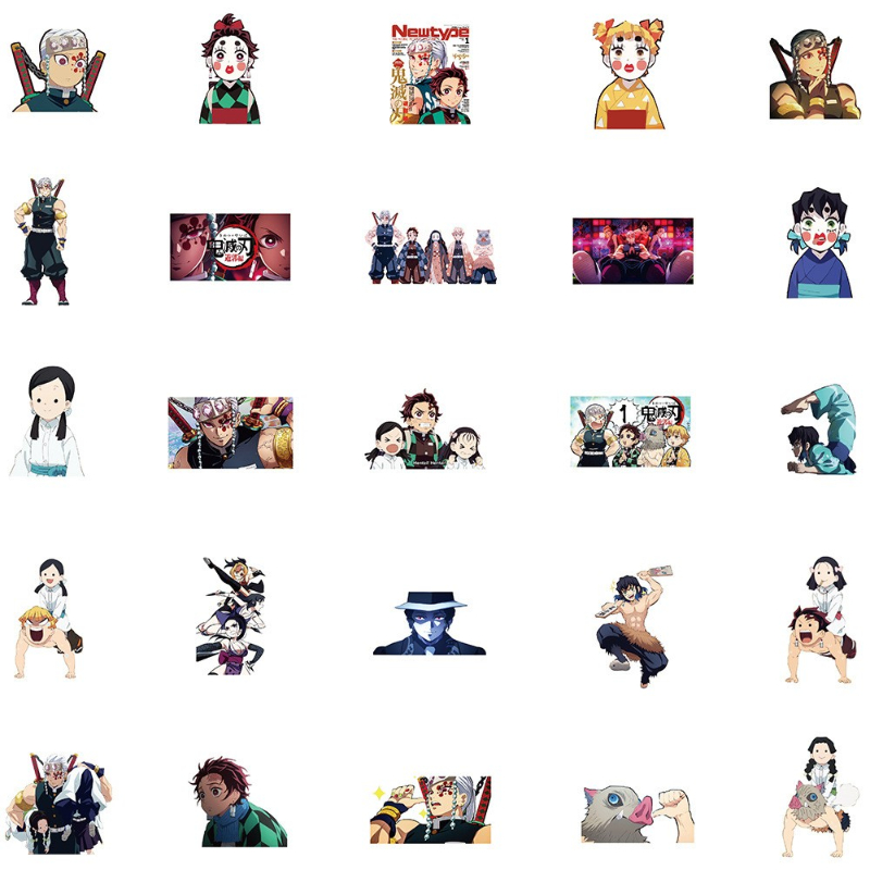 50Pcs/Lot New Anime Demon Slayer Yuukaku-hen Stickers yuukaku henv Graffiti Kids Toy Skateboard car Motorcycle Bicycle Sticker Decals Wholesale