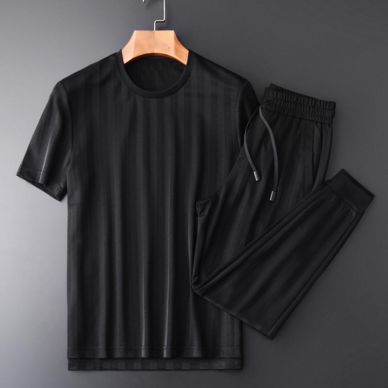 Men's Tracksuits Summer Men Sets (t-shirt+pants) Luxury Vertical Stripe Short Sleeve Man Plus Size 4xl Casual Sport Mens, Black tzt19098
Men's Tracksuits Summer Men Sets (t-shirt+pants) Luxury Vertical Stripe Short Sleeve Man Plus Size 4xl Casual Sport Mens, Black tzt19098