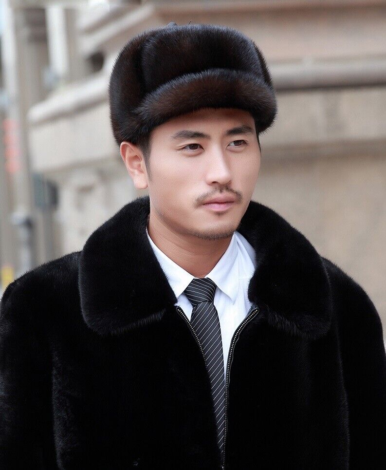 Genuine Mink Men's Cap Headwear Winter Smooth Warm Ski Hat Outdoor Travel, Brown
Genuine Mink Men's Cap Headwear Winter Smooth Warm Ski Hat Outdoor Travel, Brown
