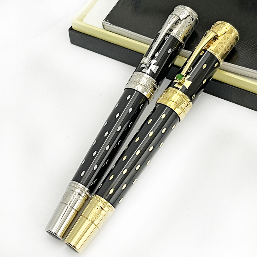 YAMALANG Limited Edition Elizabeth Roller ball pens Black and Golden Silver Engrave Fountain with Diamond inlay Cap
YAMALANG Limited Edition Elizabeth Roller ball pens Black and Golden Silver Engrave Fountain with Diamond inlay Cap