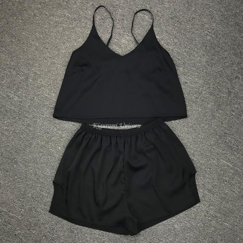 Women Sleep Wear Sleepwear Sexy Lingerie Satin Lace V-neck Camisole Shorts Set Pajamas Clothes Black Solid Color
Women Sleep Wear Sleepwear Sexy Lingerie Satin Lace V-neck Camisole Shorts Set Pajamas Clothes Black Solid Color