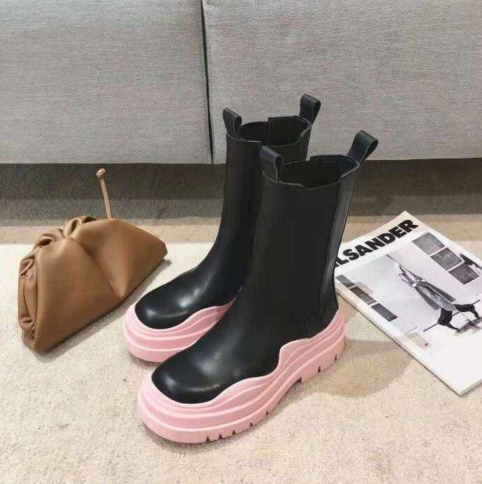 Spring autumn cake thick bottom avocado short women Martin boots British style single shoes all match INS