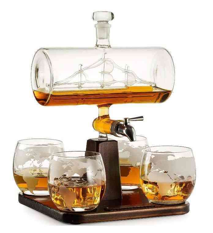Antique Ship goblet prerving gift jug luxury Creative Decanter 4 World Map Wine Glass Set
Antique Ship goblet prerving gift jug luxury Creative Decanter 4 World Map Wine Glass Set