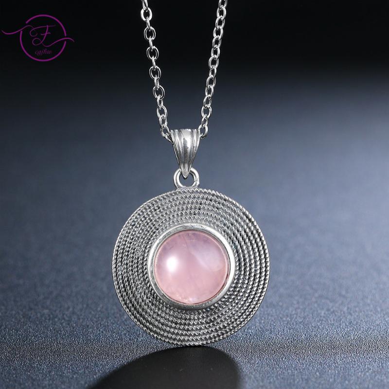 Pendant Necklaces Classic Silver Necklace 10MM Natural Rose Quartz For Women Jewelry Wedding Gift Pink Stone NecklacePendant
Pendant Necklaces Classic Silver Necklace 10MM Natural Rose Quartz For Women Jewelry Wedding Gift Pink Stone NecklacePendant