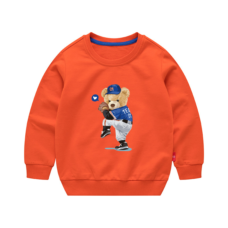 Hoodies & Sweatshirts Children Autumn Bear Sweatershirts Boys Girls Cotton Long 220824
