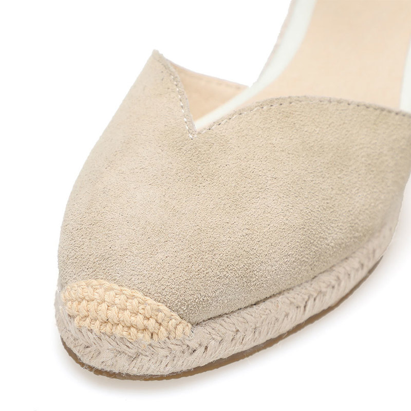 5-9cm Sandalias Mujer Promotion Genuine Ankle-wrap Sandals Sapatos Mulher Wedge Heel Shoes For Closed Toe Wedges Ladies 220328