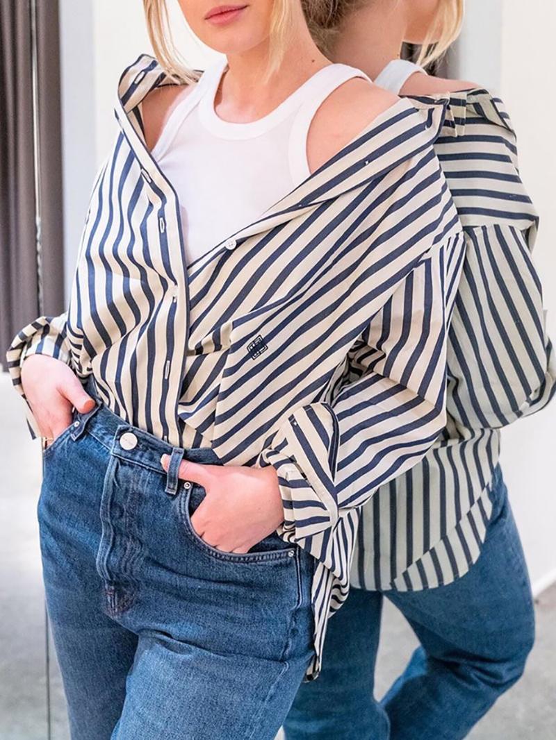 Women's Blouses & Shirts Rowling Chic Solid Stripe Embroidery Women Shirt Turndown Collar Long Sleeve Buttons Female Tops Casual Comfortable, White
Women's Blouses & Shirts Rowling Chic Solid Stripe Embroidery Women Shirt Turndown Collar Long Sleeve Buttons Female Tops Casual Comfortable, White