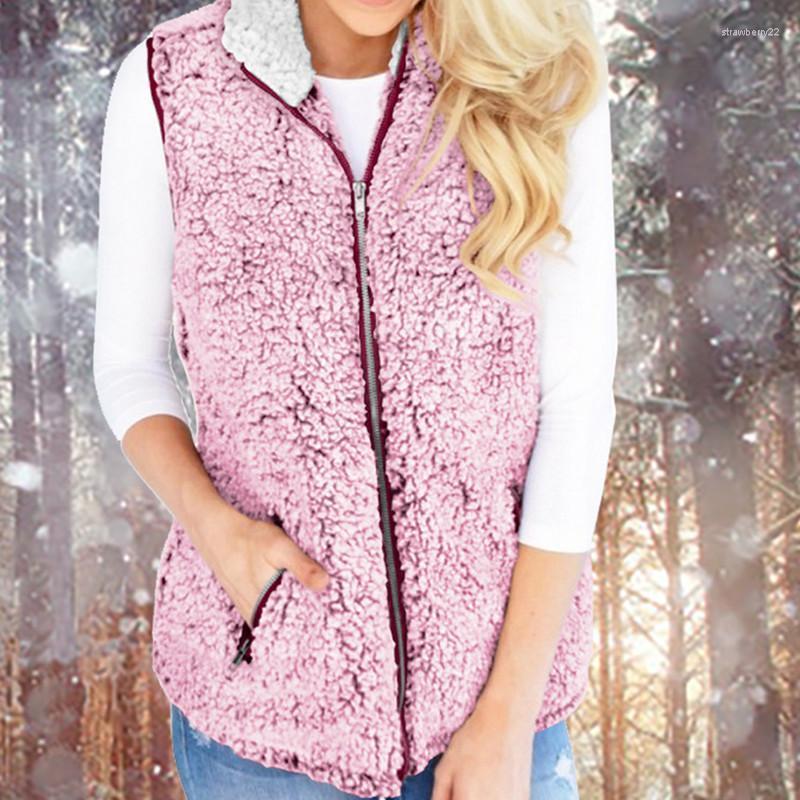 Women' Vests 2022 Ladies Sleeveless Vest Jacket Fashion Casual Pure Color Zipper Pocket Windproof Faux Fur Loose Thick Plush Warm Stra22, Gray 
Women' Vests 2022 Ladies Sleeveless Vest Jacket Fashion Casual Pure Color Zipper Pocket Windproof Faux Fur Loose Thick Plush Warm Stra22, Gray